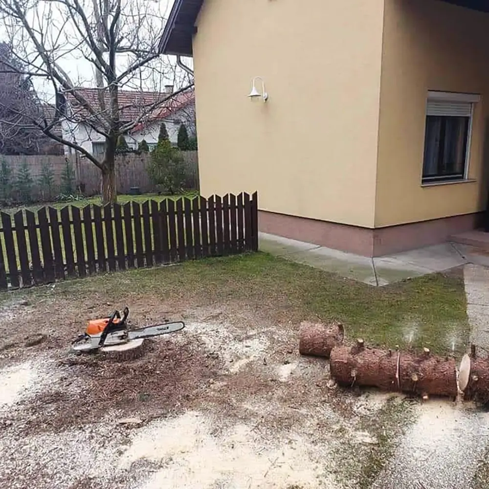 Családi ház favágás Utána